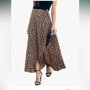 Women's Wrap Skirt, brown and black